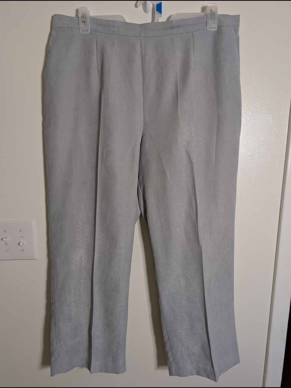 Alfred Dunner Light Gray Straight Trousers